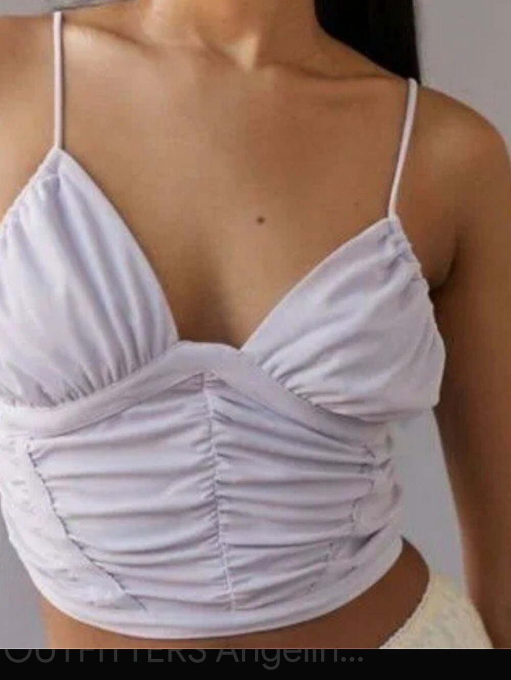 Urban Outfitters Lilac Ruched Satin Crop Top